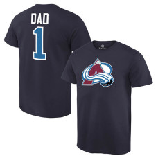 Colorado Avalanche Navy Number One Dad T-Shirt