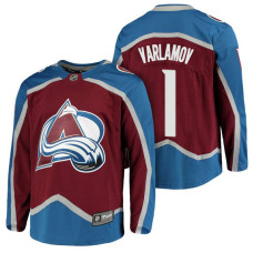 Colorado Avalanche #1 Breakaway Fanatics branded Semyon Varlamov With Jersey 2022 Stanley Cup Champions Patch Burgundy