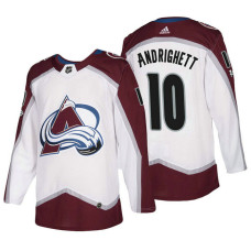 Colorado Avalanche #10 Sven Andrighetto White New Season Team Road With Jersey 2022 Stanley Cup Champions Patch