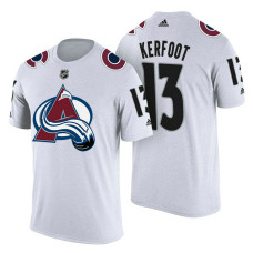 Colorado Avalanche #13 Alexander Kerfoot White Adidas Player Jersey Style T-shirt