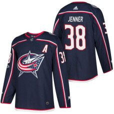 Columbus Blue Jackets #38 Boone Jenner Navy 2018 New Season Home Authentic Jersey With Anniversary Patch