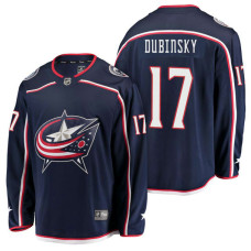 Columbus Blue Jackets #17 Breakaway Player Home Brandon Dubinsky Jersey Navy