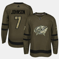 Columbus Blue Jackets #7 Camo Salute To Service Jack Johnson Jersey