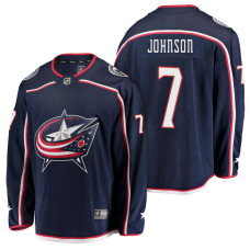 Columbus Blue Jackets #7 Breakaway Player Home Jack Johnson Jersey Navy