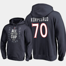 Columbus Blue Jackets #70 Joonas Korpisalo Pullover Hoodie Navy