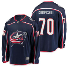 Columbus Blue Jackets #70 Breakaway Player Home Joonas Korpisalo Jersey Navy