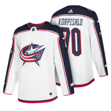 Columbus Blue Jackets #70 Joonas Korpisalo White 2018 New Season Team Road Jersey