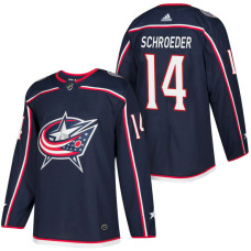 Columbus Blue Jackets #14 Jordan Schroeder Navy 2018 New Season Player Home Jersey