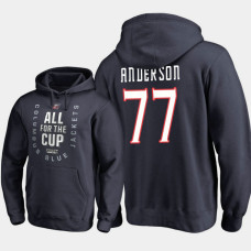 Columbus Blue Jackets #77 Josh Anderson Pullover Hoodie Navy