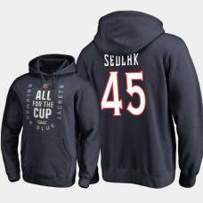 Columbus Blue Jackets #45 Lukas Sedlak Pullover Hoodie Navy