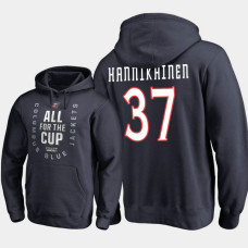 Columbus Blue Jackets #37 Markus Hannikainen Pullover Hoodie Navy