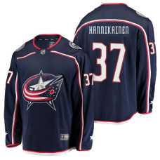 Columbus Blue Jackets #37 Breakaway Player Home Markus Hannikainen Jersey Navy