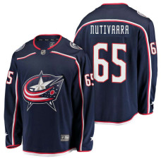 Columbus Blue Jackets #65 Breakaway Player Home Markus Nutivaara Jersey Navy