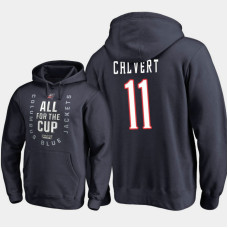 Columbus Blue Jackets #11 Matt Calvert Pullover Hoodie Navy