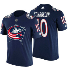 Columbus Blue Jackets #10 Jordan Schroeder Navy Adidas Player T-shirt