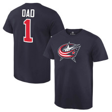 Columbus Blue Jackets Navy Number One Dad T-Shirt