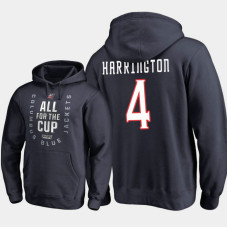 Columbus Blue Jackets #4 Scott Harrington Pullover Hoodie Navy