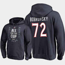 Columbus Blue Jackets #72 Sergei Bobrovsky Pullover Hoodie Navy