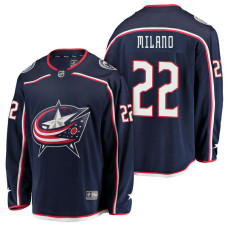 Columbus Blue Jackets #22 Breakaway Player Home Sonny Milano Jersey Navy