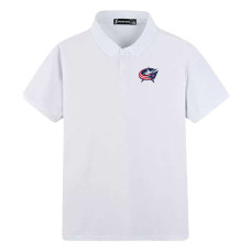 Columbus Blue Jackets White 2017-2018 New Season Pique Xtra-Lite Team Fitted Polo