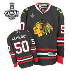 Youth Chicago Blackhawks Corey Crawford #50 Black 2015 Stanley Cup Alternate Jersey