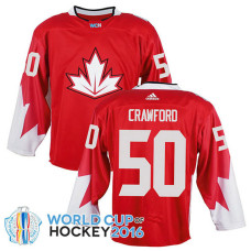 Canada Team Corey Crawford #50 Red 2016 World Cup Jersey