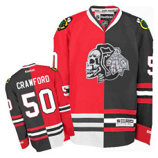 Chicago Blackhawks Corey Crawford #50 Red/Black Split Fashion Jersey