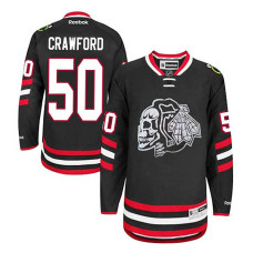 Youth Chicago Blackhawks Corey Crawford #50 Black 2014 Stadium Series Jersey