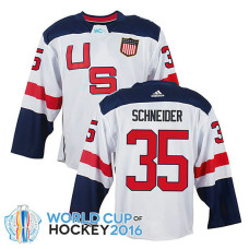 USA Team Cory Schneider #35 White 2016 World Cup Jersey