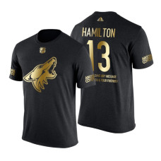 Arizona Coyotes Freddie Hamilton Gold Limited with Message T-Shirt Black