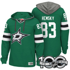 Dallas Stars #83 Ales Hemsky Green 2017 Anniversary Patch Hoodie