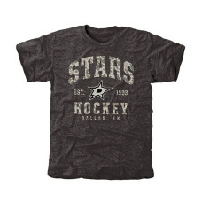 Dallas Stars Black Camo Stack Tri-Blend T-Shirt