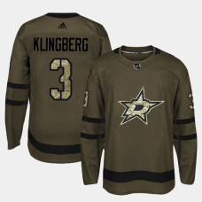 Dallas Stars #3 Camo Salute To Service John Klingberg Jersey