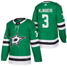 Dallas Stars #3 John Klingberg Green 2018 New Season Home Authentic Jersey With Anniversary Patch