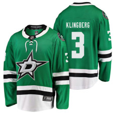 Dallas Stars #3 Breakaway Player John Klingberg Jersey Kelly Green