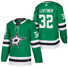 Dallas Stars #32 Kari Lehtonen Green 2018 New Season Home Authentic Jersey With Anniversary Patch