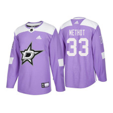 Dallas Stars #33 Marc Methot Purple 2018 Adidas Authentic Hockey Fights Cancer Jersey