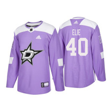 Dallas Stars #40 Remi Elie Purple 2018 Adidas Authentic Hockey Fights Cancer Jersey