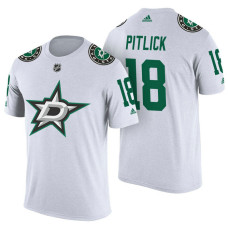 Dallas Stars #18 Tyler Pitlick White Adidas Player Jersey Style T-shirt