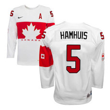 Canada Team Dan Hamhuis #5 White Home Premier Olympic Jersey