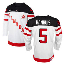 Canada Team Dan Hamhuis #5 White 100th Anniversary Premier Olympic Jersey