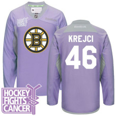 David Krejci Boston Bruins #46 Purple Hockey Fights Cancer Jersey