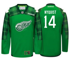 Detroit Red Wings #14 Gustav Nyquist Kelly Green Patty's Pride St. Patrick's Day Jersey