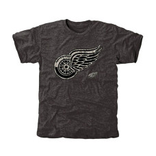 Detroit Red Wings Black Rink Warrior Tri-Blend T-Shirt