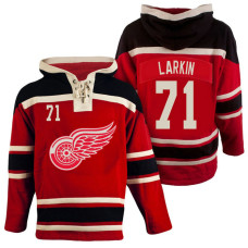 Detroit Red Wings #71 Dylan Larkin Red Throwback Pullover Hoodie