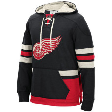 Detroit Red Wings Black Fleece Lace Pullover Hoodie