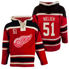 Detroit Red Wings #51 Frans Nielsen Red Throwback Pullover Hoodie