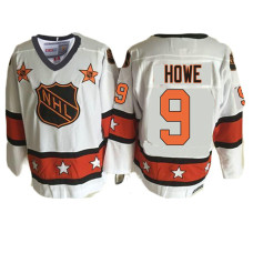 Detroit Red Wings #9 Gordie Howe White 1981 ALL Star Throwback Jersey