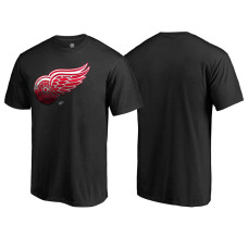 Detroit Red Wings Black Crew Neck Midnight Mascot Team T-shirt