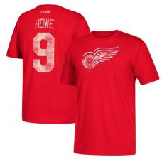 Detroit Red Wings Red Gordie Howe #9 CCM Retired Player Vintage T-shirt